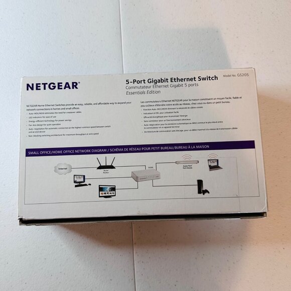 Netgear 5-Port Gigabit Ethernet Switch Plug & Play Home & Office Networking - Picture 11 of 16